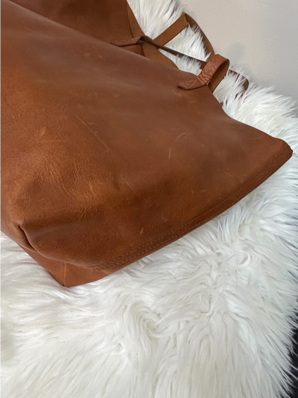Madewell Brown Leather Tote - Classic Cognac Carryall - Picture 3 of 10